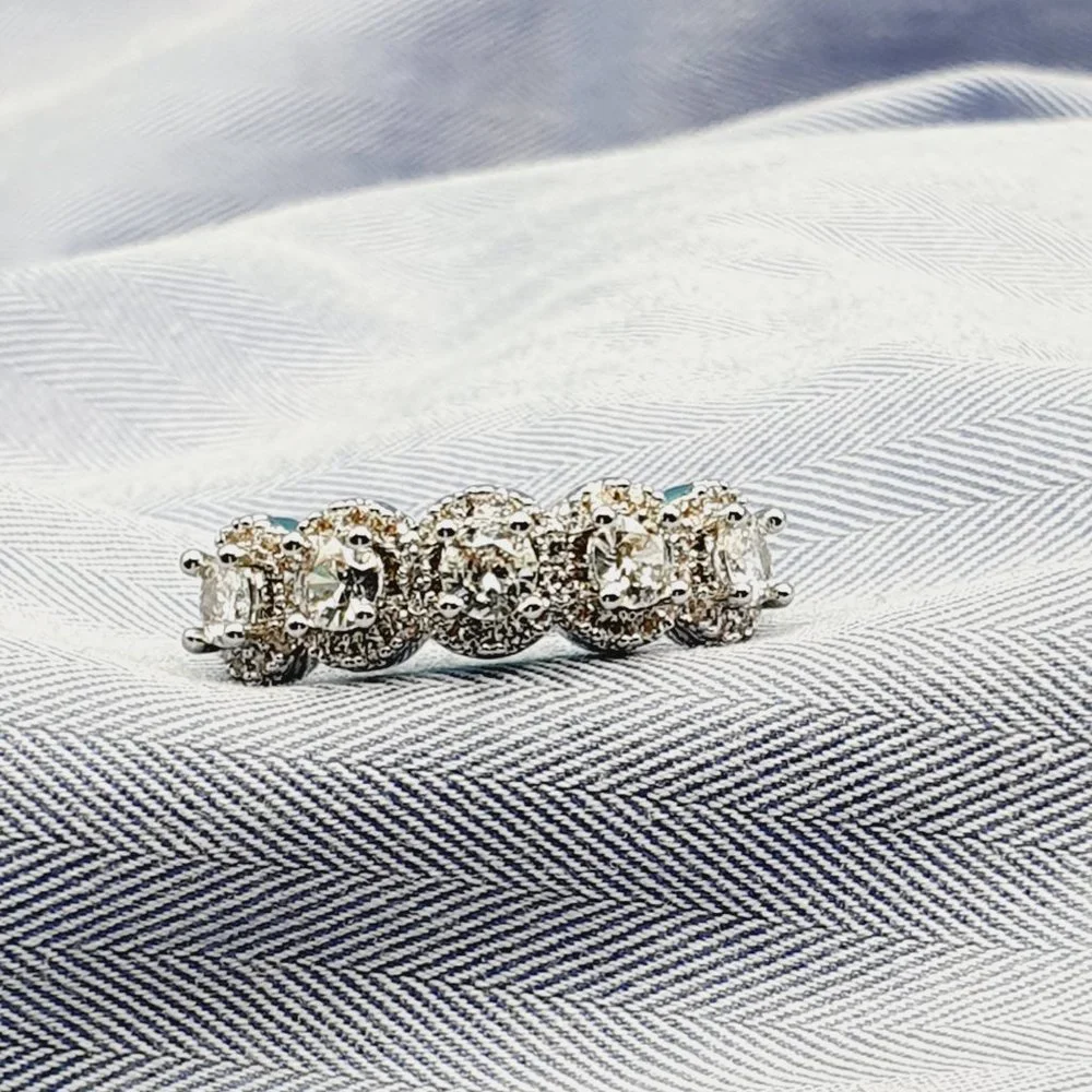 💝 Super Dainty Flower CZ Garland Silver Ring for Women, VIP491